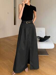 春夏时尚百搭修身高腰通勤女士半身裙（不含腰带）