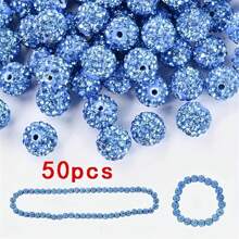 10/20/30/50/100 pièces Perle de strass plat en verre blanc de 10 mm, boule à facettes Disco, convient pour la fabrication de bijoux, bracelets DIY, colliers, boucles d'oreilles et travaux d'artisanat