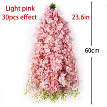 10 件人造花紫藤花、花串绣球花、藤蔓装饰、假花藤条悬挂婚礼塑料花丝花天花板、母亲节毕业典礼 - 彩色 - 查看 7