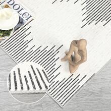 Modern Geometric Carpet Washable Area Rug Low Pile Soft Carpet Striped Carpet Large Size Indoor Carpet Stain Resistant Non-Slip For Living Room Bedroom Dining Room Office Apartment - Màu be - Xem 6