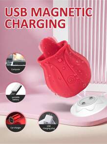1pc Clitoral Licking Tongue Rose Sex Toy Vibrator Stimulator For Women, Vibrating Rose Adult Women Couples Sex Toys With 10 Modes, Female Mini Clitoris Nipple Vibrator For Woman Her Pleasure - Clitoris Vagina Pussy Pump Tongue Vibrators For Women Quick Sexual Pleasure, Female Couple Sex Toy & Games