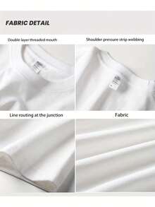 Fashion Apparel Men's Heavyweight 100% Cotton T-Shirt - Loose Street Style Simple Daily Essential Shirt, Suitable For Both Casual And Formal Outfits - Machine Washable Wide Fit Round Neck Short Sleeve Top, Versatile Classic Style, Durable Comfortable Design, Urban Style Classic Versatile - 黑色 - 查看 8