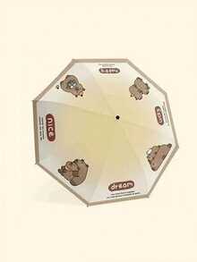 1PC Cute Capybara Cartoon Folding Umbrella - 8-Rib, Waterproof & Windproof, Durable Compact Design For Men & Women - Ideal For Rainy Days, Travel & Outdoor Adventures, Cute Umbrella