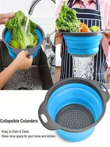 1pc Collapsible Kitchen Vegetable Washing Colander, Portable Outdoor Camping Drainage Basket