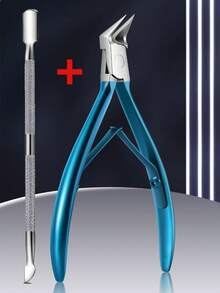 2 件装趾甲钳适用于厚嵌甲宽口防滑长柄趾甲修剪器双头去死皮铲套装 - 彩色 - 查看 13