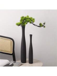 1pc Ceramic Vintage Zen Hallway Decor Vase, Welcoming Pine Bonsai Vase, Foyer Niche Home Decor Art Item