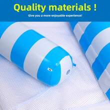 1pc Inflatable Hammock-Style Pool Float With Air Pump And Ball, 4-In-1 Design Convertible, Adult Size Pool Float Toy, Multifunctional Pool Float, Saddle, Lounge Chair, Hammock, Drift, Summer Pool Party & Vacation Essential (Random Color, Includes Air Pump) - Multicolor - View 6