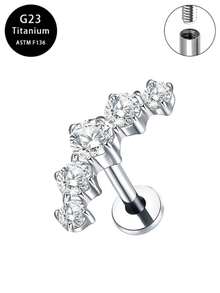G23 Titanium Alloy Zirconia Lip Stud & Hoa tai, Trang sức xỏ khuyên Unisex - Nhiều màu - Xem 23