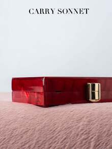 Acrylic Clutch Purses For Women Evening Clutch Bag Purse Handbag Wedding Party Cocktail, Teacher Gifts, Holiday Essentials, Travel Essentials - Burgundy - View 8