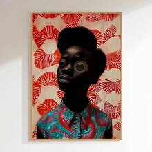 1pc, Wall Arts, Modern Posters, African Murals, Wall Paintings, Black Art, Unframed ,Wall Art With Frame - Multicolor - View 1