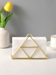 1pc Stylish Modern Metal Napkin Holder For Bathroom And Kitchen - Table Accessory For Tissue Organization - Multicolor - View 7