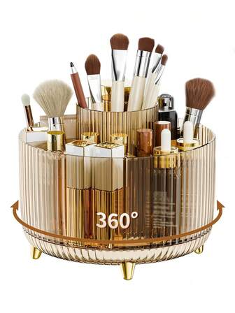 1 Pieza Organizador giratorio de escritorio para brochas de maquillaje, Estante de almacenamiento de maquillaje para sombras de ojos, lápices labiales y brochas, Excelente para habitación, baño, escritorio, accesorios, bolsa de regalo divertida, bolsas, bolsa de maquillaje, tocador, viaje, bolsa de maquillaje, almacenamiento, organizador de maquillaje, bolsas de maquillaje, bolsa de aseo, organizador de escritorio, bolsa de cosméticos, bolsa de maquillaje, organizador de maquillaje, accesorios de tocador, bolsa de maquillaje, bolsas de maquillaje, joyero, bolsa, soporte para brochas de maquillaje, soporte para brochas, organizador de perfumes, bolsa, regalos para mujeres, regalos de Navidad, ideas de regalo para mujeres