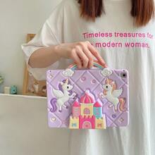 1pc Castelo e Unicórnio Design Capa de Proteção para iPad, Compatível com iPad 7/8/9, iPad Air 5/4/3 9ª Geração 10.2", iPad Pro 11", iPad Mini 5, A7/A8/A9 Plus - Multicolorido - Ver 6