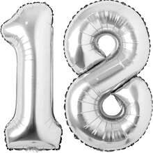 40 Inch Large 18th Birthday Number Balloon Candy Color 21st Birthday Number Balloon 1 Free Accessory 18th Birthday, 21st Birthday Party Decoration Scene Arrangement 18th 21st Photo Props - 18th Birthday - View 15