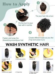 Large Curly Messy Bun Hair Piece Elastic Drawstring Ponytail Loose Wavy Short Ponytail Extension Synthetic Hair Tousled Fake Hair Bun For Women Daily Use
