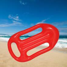 1pc Lifeguard Inflatable Float Board, PVC Swimming Training Surfboard, Red Inflatable Floating Board