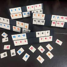 Gra w kostkę Rummy z 4 podstawkami, zestaw podróżny do gry w kostkę 106 elementów z walizką, klasyczna gra planszowa dla rodziny, cyfrowe karty do gry dla dorosłych, karty do gry na imprezę, zabawki do gier planszowych