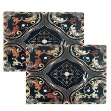 Juego de 4/2 manteles individuales, manteles individuales de textura de mármol negro y dorado, manteles individuales modernos lavables de 12"X18" resistentes al calor para comedor, cocina, fiesta, decoración festiva