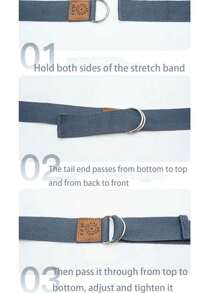 1pc 250*2.5cm Stretch Strap With Leather Tag, Multifunctional Binding Band, Pull Strap, Shoulder Warm-Up Stretching Strap, Woven Yoga Rope, Home Assistance Pilates Stretching, Stretching Strap For Beginner Fitness Training, Fitness Shaping, Indoor And Outdoor Exercise, Yoga Mat Exercise