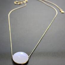 Zhenwei xina Beach Getaway Essential: Natural 'Energy Stone' Layered Necklace Brass Chain Six Color Fashion Jewelry Women For Your Summer Mother's Day Gifts Women