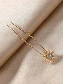 1 Stück/5 Stücke Schneeflocke Vintage Palast Stil Glashaar Stick Dekoration, universelle 6-zackige Stern Braut Haarschmuck