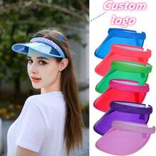 2pcs Plastic Sunshade Peaked Cap, Outdoor Advertising Running UV Protection Sun Hat With Customized LOGO, European & American Style - A - View 2