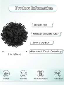 Large Curly Messy Bun Hair Piece Elastic Drawstring Ponytail Loose Wavy Short Ponytail Extension Synthetic Hair Tousled Fake Hair Bun For Women Daily Use
