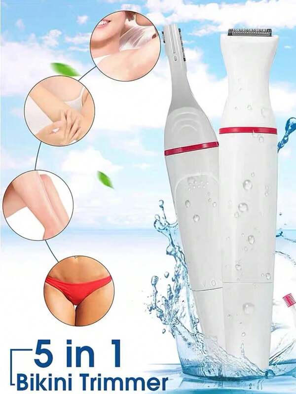 Battery-Powered Trimmer - Eyebrow/Nose/Body Hair Remover - Safe Blades For Face & Skin - Compact Travel Design (Battery Not Included)