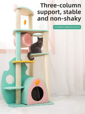 1 pieza Poste rascador grande para gatos con cuerda de sisal, árbol para escalar gatos, mueble para gatos