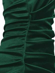 新款性感露背细肩带荷叶边修身迷你连衣裙，适合酒吧、派对、度假派对等场合。 - 橄欖綠 - 查看 8