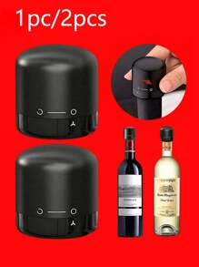 1pc/2pcs Red Wine Bottle Stopper, Universal Home Use Sealing Plug, Preservative Wine Stopper Vacuum Seal Glass Bottle Cap, Creative All-Purpose Airtight Wine Bottle Lid