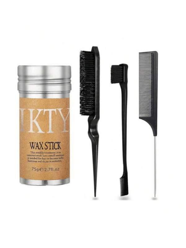 IKTY Haarwachs Stift - Geeignet für Haarpuppen und Naturhaar, zum Rückwärts kämmen, Bändigen von Flugsträhnchen, Kontrolle der Haarspitzen, frizz-freie Glättung, langanhaltender Halt, einfach anzuwenden, nicht fettend