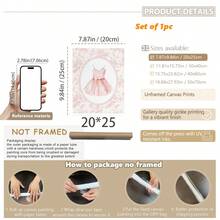 1 Canvas Hanging Picture With Frame For Easy Hanging, Baby Essentials, Baby, Pink Vintage Ballet Wall Decor, Girls Nursery Decor, Ballerina Wall Decor, Pink Bow Ballet Print, Pastel Pink - Multicolor - View 23