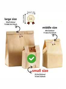 50pcs Toast Bag Bread Kraft Paper Bag (With Stickers), Small/Medium/Large Paper Bread Bag With Window, Baked Food Packaging Supplies, Label Seal Stickers For Baked Food Packaging Storage, Household Supplies