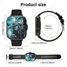 1.83 Inch HD Screen Smartwatch With Touch Control, Customizable Watch Face Wallpaper, Wireless Calling, Call Reminder/Rejection, Multiple Sports Modes, Monitors Exercise Data During Fitness/Exercise, Silicone Strap, USB Charging, Unisex Sports Watch