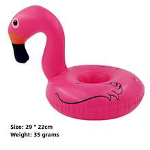1pc Inflatable Flamingo Floating Cup, Beverage Cup Holder, Swimming Pool Cup Mat, Pink Accessory, Drink Holder, Beach Essential, Beach Accessory - Multicolor - View 33