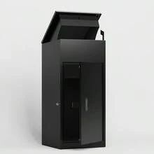 Caja de entrega de paquetes para exteriores con cerradura de 16,7"L * 16,8"W * 36,4"H, caja de entrega de paquetes de acero resistente con diseño antirrobo, resistente a la intemperie, buzón de paquetes ideal para porche, hogar u oficina (negro) - Multicolor - Ver 5