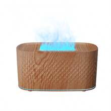 1 pieza Mini Difusor de aromas ultrasónico de 160ml con iluminación de 7 colores degradado tipo llama, con textura de craquelado, humidificador de aromaterapia visible para el hogar, oficina, escritorio, dormitorio, coche, se pueden agregar aceites esenciales