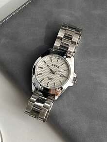 1pc Men's Fashion Quartz Watch, Stainless Steel Multifunction Date Watch Occasions