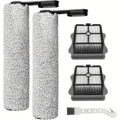 5 件装，适用于 Tineco Floor One S5 / S5 Pro / S5 Pro 2 / S5 Extreme 干湿两用吸尘器的替换刷辊和 HEPA 过滤器（2 个刷辊 + 2 个过滤器 + 1 个清洁刷）