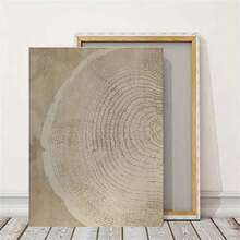 1 件/2 件抽象树环墙面艺术装饰海报复古米色波西米亚树桩帆布印刷品简约画作适用于客厅卧室家庭办公室宿舍装饰墙面背景设计图片可选框架 - 彩色 - 查看 4
