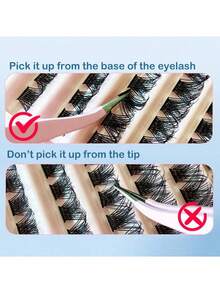 10 Rows 120 Clusters C/D Curl Eyelashes,F08 Full Curled Eyelashes,Single Length DIY False Eyelashes Natural Appearanc Lash Clusters,Eye Lash Clusters,Individual Eyelashes,Lashes,Fake Lashes - 黑色 - 查看 4