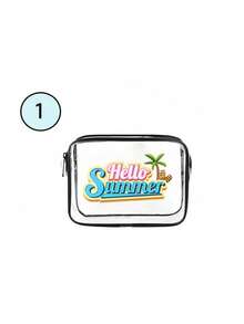 3 Styles Summer Letter Pattern Multifunctional Transparent Waterproof Pvc Bag, Travel Cosmetic Bag, Travel Toiletry Trousers, Toiletry Travel Bag, Themed Beach Bag, Suitable For Men And Women Hello Summer, Business Travel, Bathroom, Travel Essentials, Cruise Essentials, Women Dress Party, Postman Essentials - Multicolor - View 8