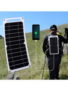 2/10/20/30W Waterproof Solar Charger - Portable USB Panel, Ideal For Outdoor Adventure - Camping, Travel, Charging Phones, Power Banks, Flashlights, Fans, Emergency Charging Power Solar Panel - A - View 4