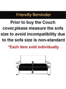 1 件现代绗缝灯芯绒沙发套 - 优雅格子设计，防滑，宠物友好，可机洗沙发保护套，适用于客厅、卧室、办公室装饰