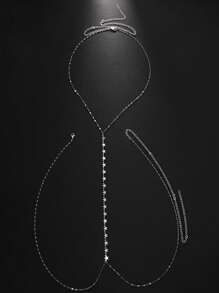 1 Pc Star Shaped Fashionable Versatile Bodycross Necklace Body Chain, Suitable For Parties And Occasions