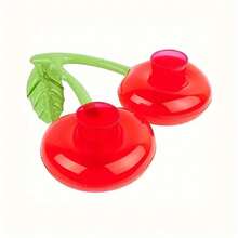 1pc Cherry Shaped Dual Drink Holder, Inflatable Pool Floating Beverage Cup Holder, Suitable For Pool Party And Water Entertainment Activities, Pool Party Companion - Multicolor - View 3