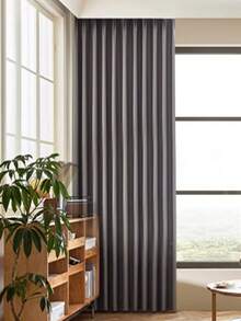 2 tấm rèm che nắng màu trơn, cách nhiệt và chặn sáng, thiết kế tối giản cho phòng ngủ và phòng khách, màu xám - Xám - Xem 6