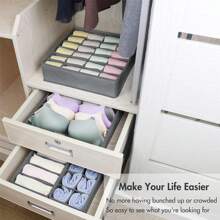 Organizador de cajón de calcetines, organizador de ropa interior, organizador de armario y almacenamiento, organizadores de soporte para calcetines, pañuelos, corbatas, cinturones (gris) para mujer, organizador de almacenamiento, esenciales de viaje, regalo de vuelta al colegio