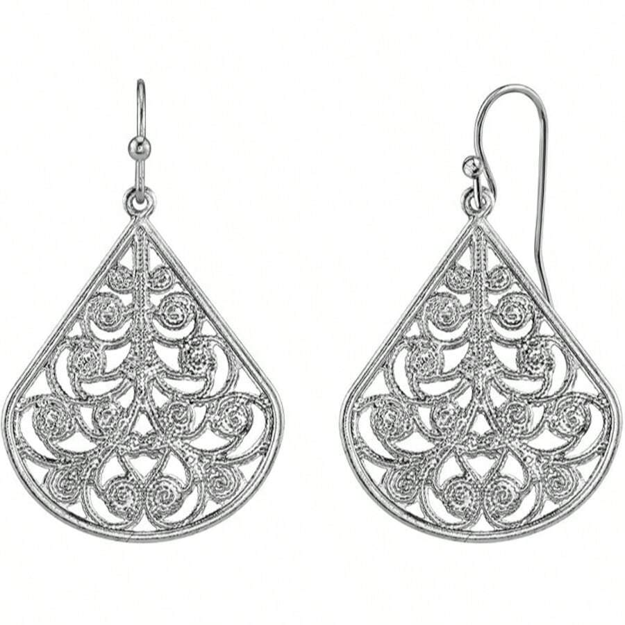 1928 Jewelry Drop & Dangle Earrings (1 Pair) - 1928 Jewelry Silver Vine Filigree Earrings - View 1